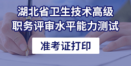 湖北省卫生技术高级职务评审水平能力测试准考证打印
